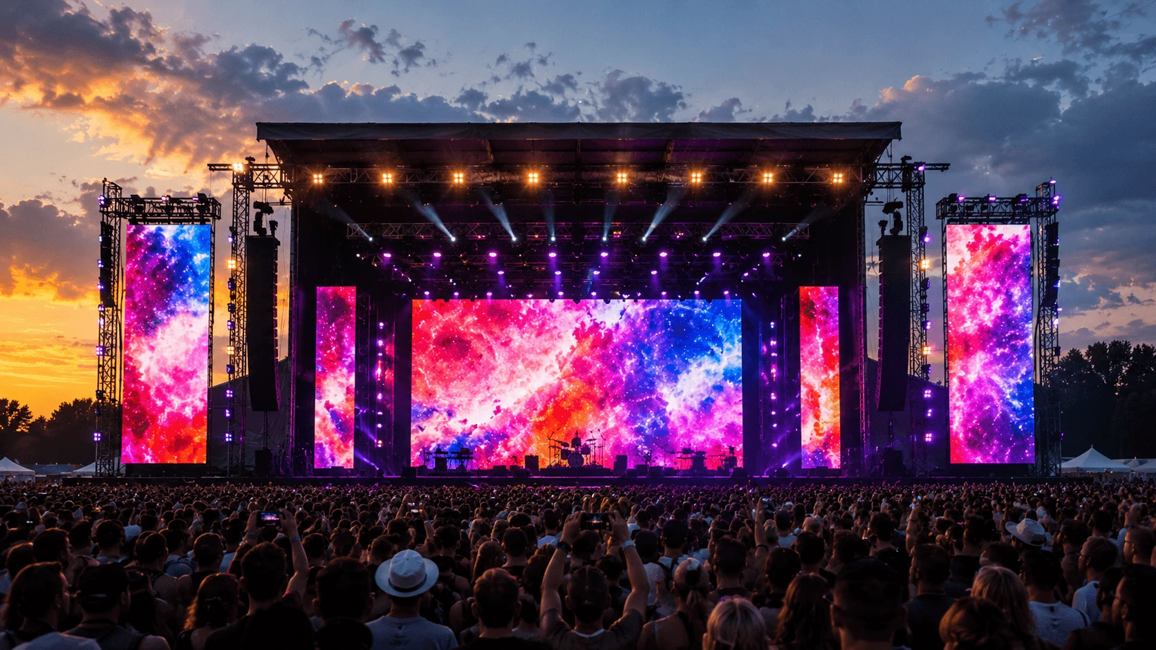 Outdoor LED screen at a London festival or public event